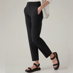Athleta Stellar trouser 4 petite dark grey pockets stretch slim pant work travel